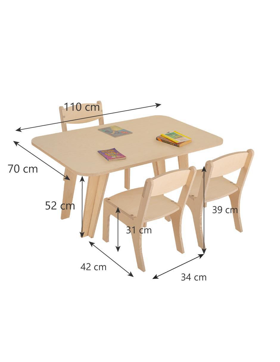 Mesa con silla armable Montessori de madera 5
