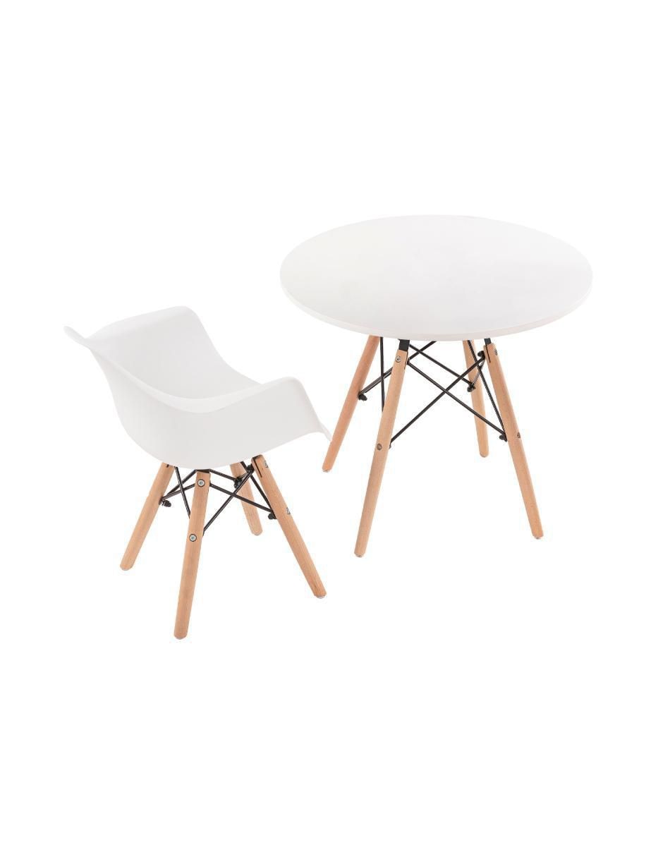 Mesa con silla armable de madera