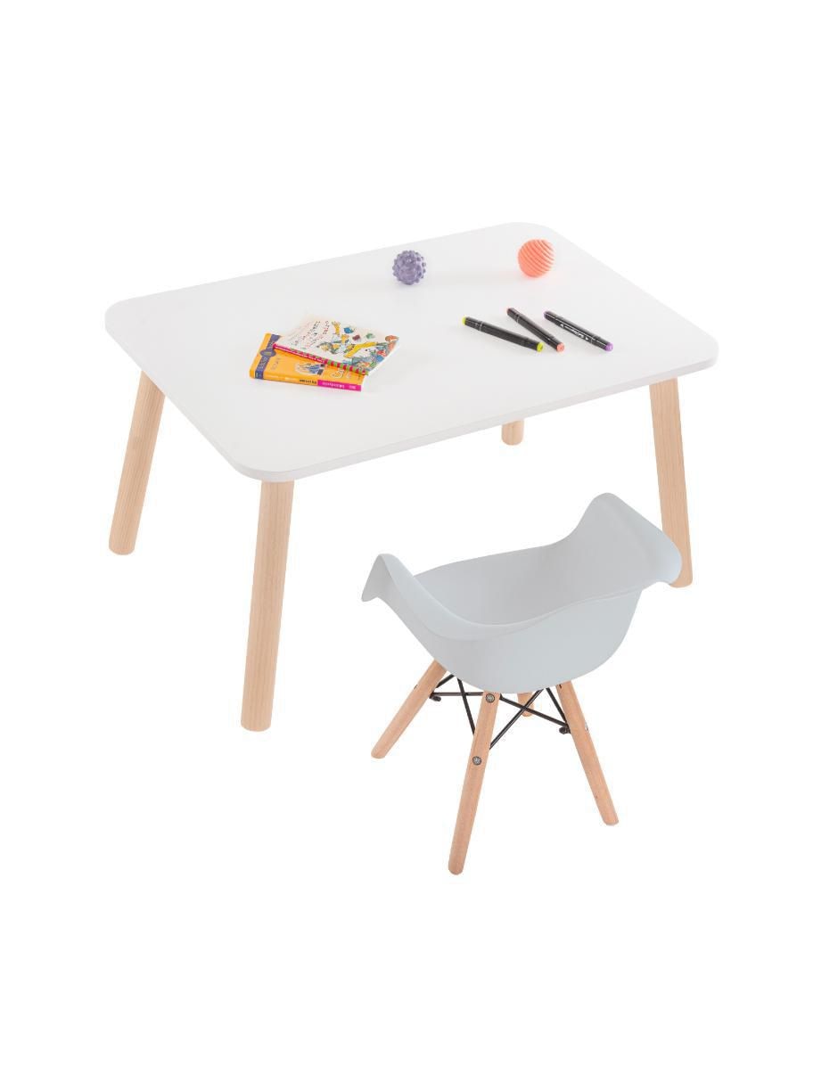 Mesa con silla sí set infantil de mesa rectangular de melamina y silla eames con descansabrazos para niños y niñas de 2 a 9 años duduk "de" polipropileno