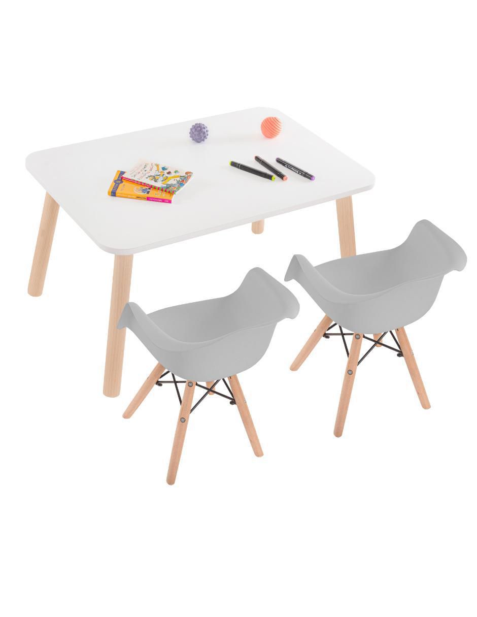 Mesa con silla sí comedor infantil duduk con mesa rectangular melamina y 2 sillas eames con descansabrazos duduk "de" polipropileno