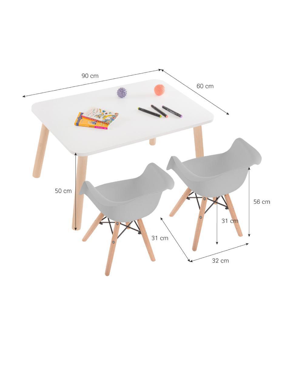 Mesa con silla sí comedor infantil duduk con mesa rectangular melamina y 2 sillas eames con descansabrazos duduk "de" polipropileno