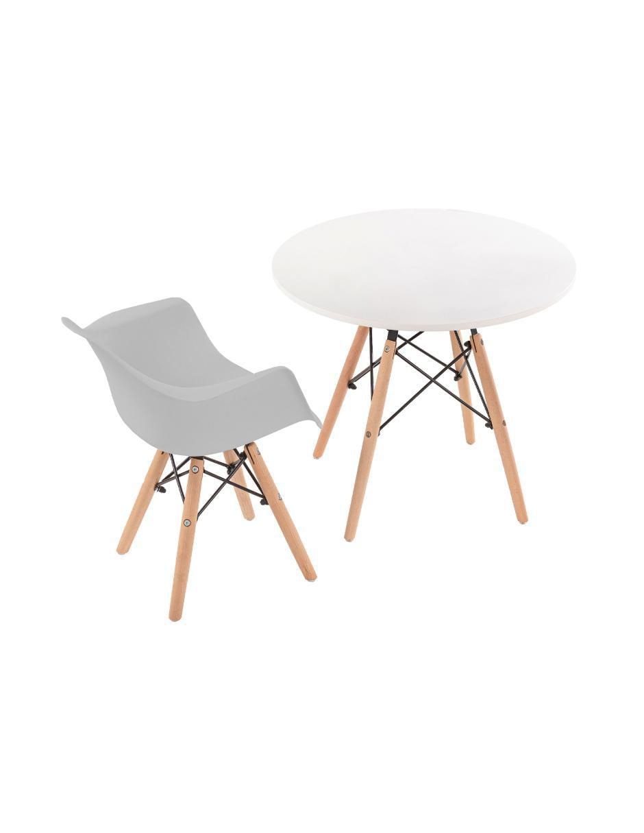 Mesa con silla armable de madera