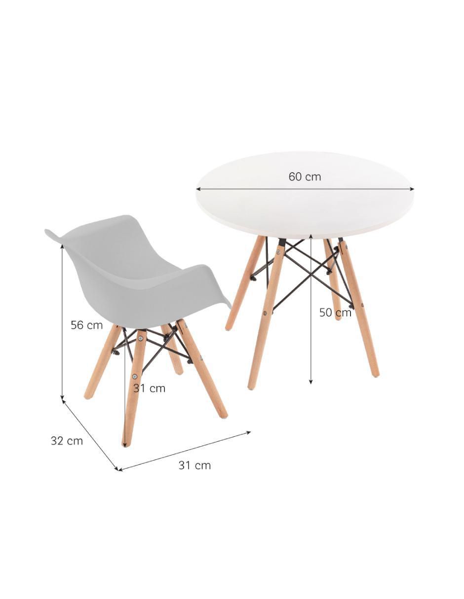 Mesa con silla sí set infantil de mesa circular y silla eames con descansabrazos duduk "de" madera