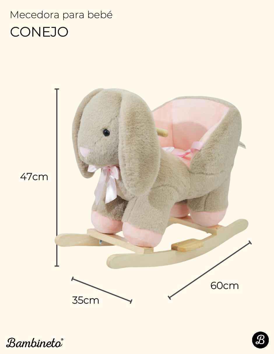 Mecedora animalito peluche bambineto de madera 8