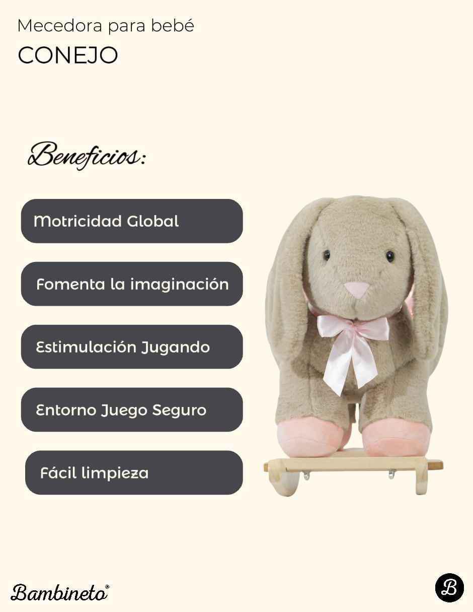 Mecedora animalito peluche bambineto de madera 7