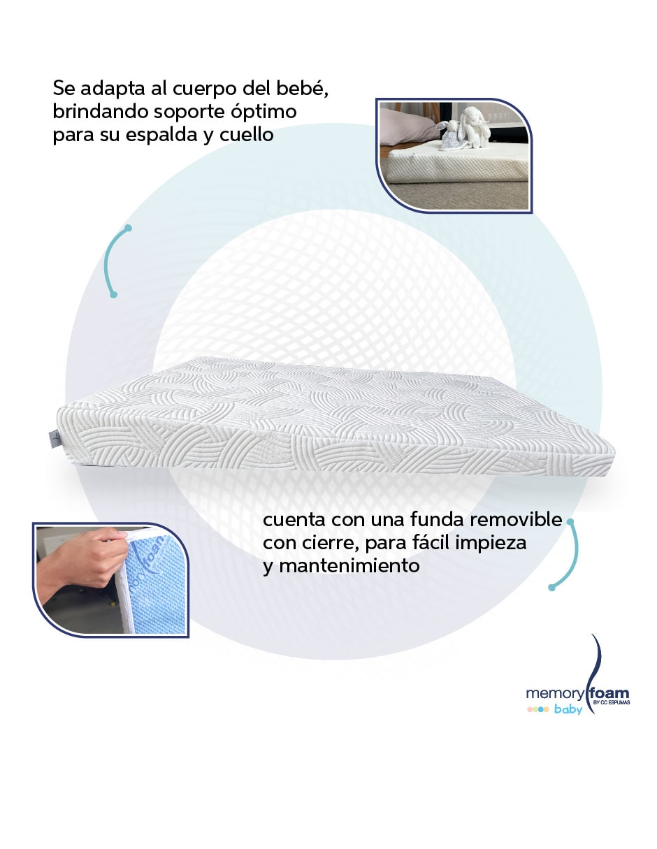 Colchón p/cuna Memory Foam Baby confort medio 5