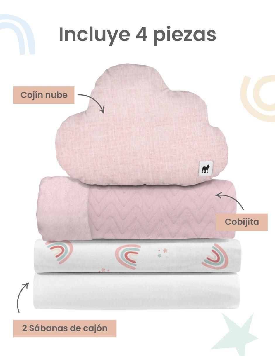 Juego de cuna Arcoíris Love para bebé niña 4 piezas 4