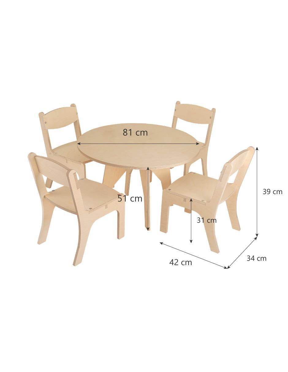 Mesa con silla armable de madera 5