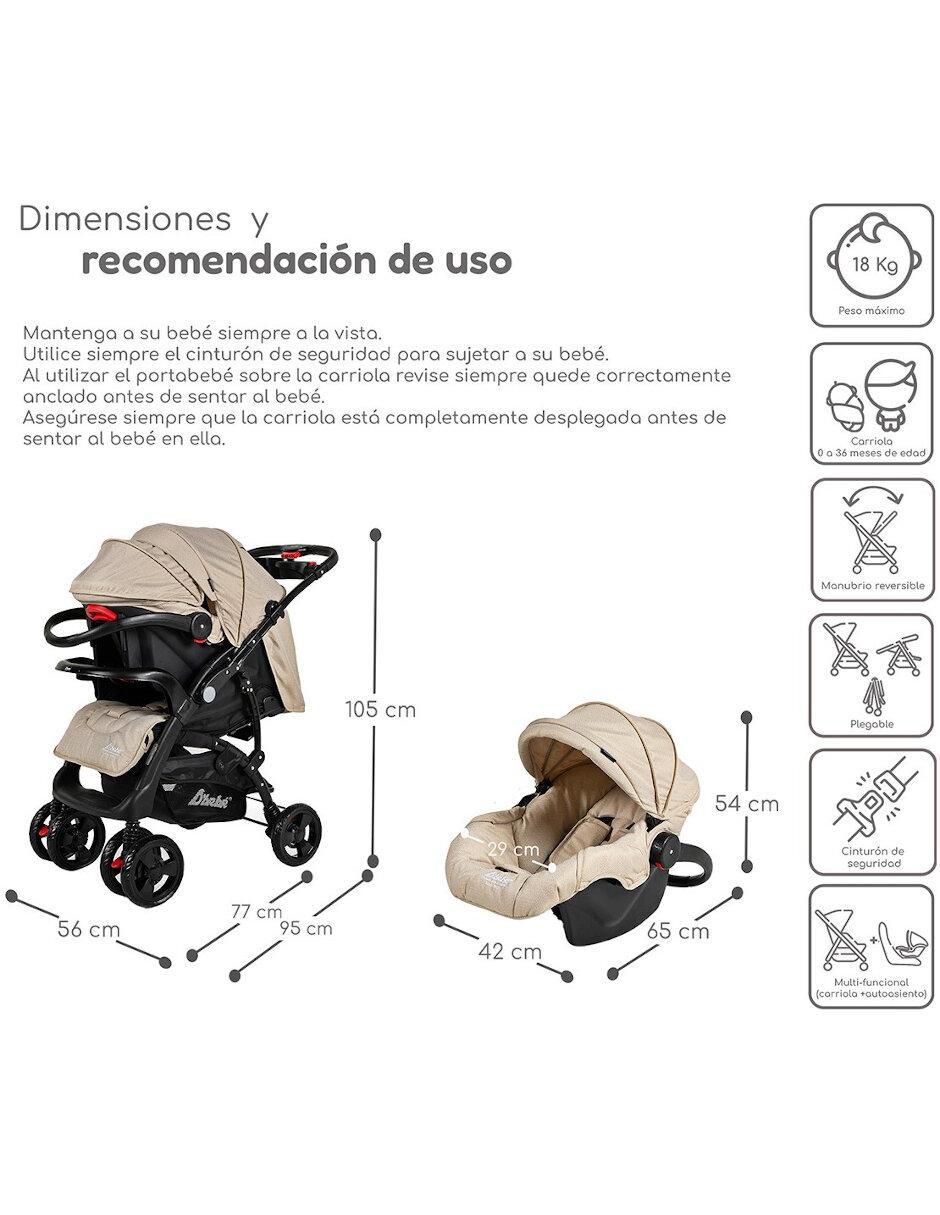 Carriola con portabebé plegable 8