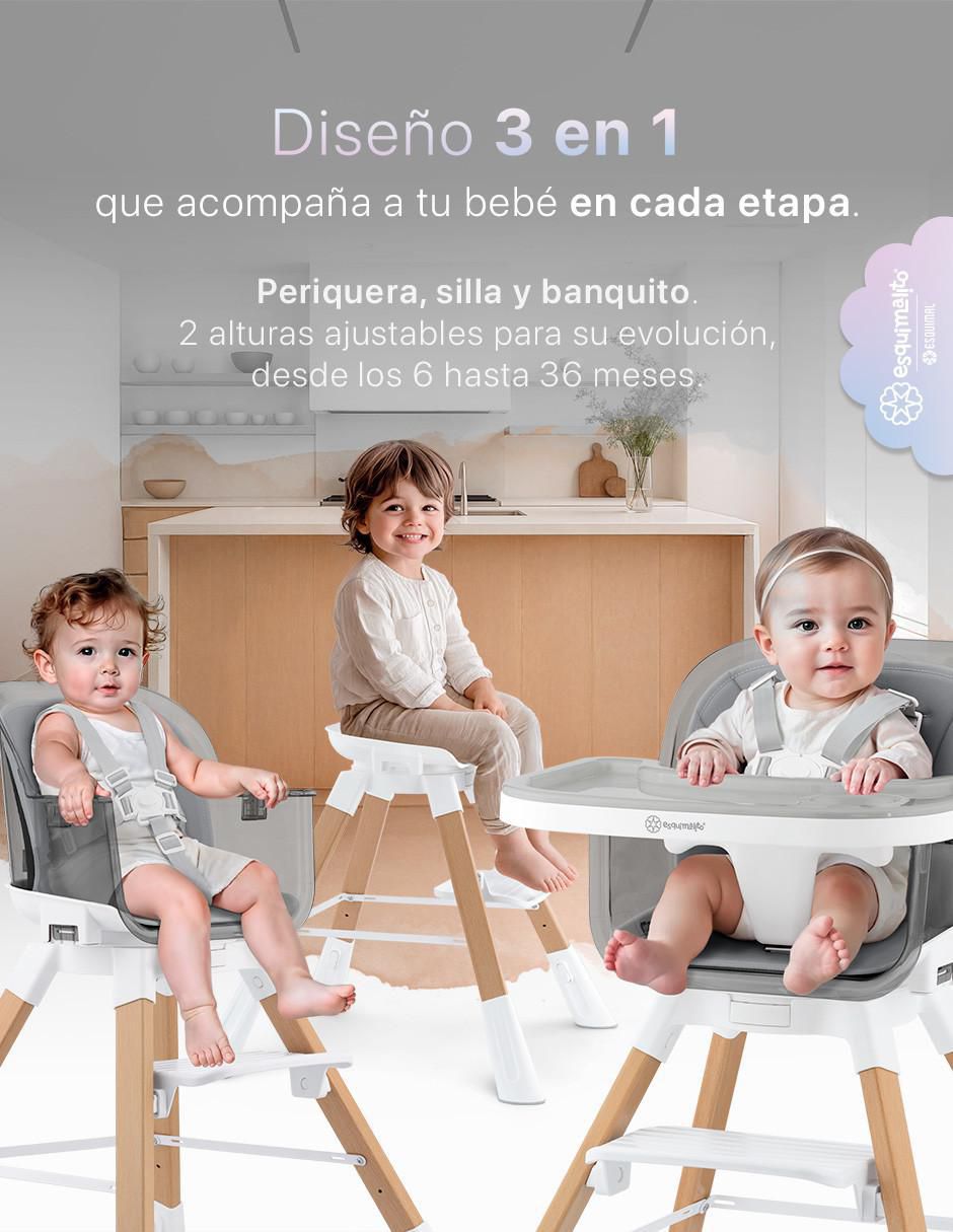 Silla alta esquimal 3 en 1 giratoria