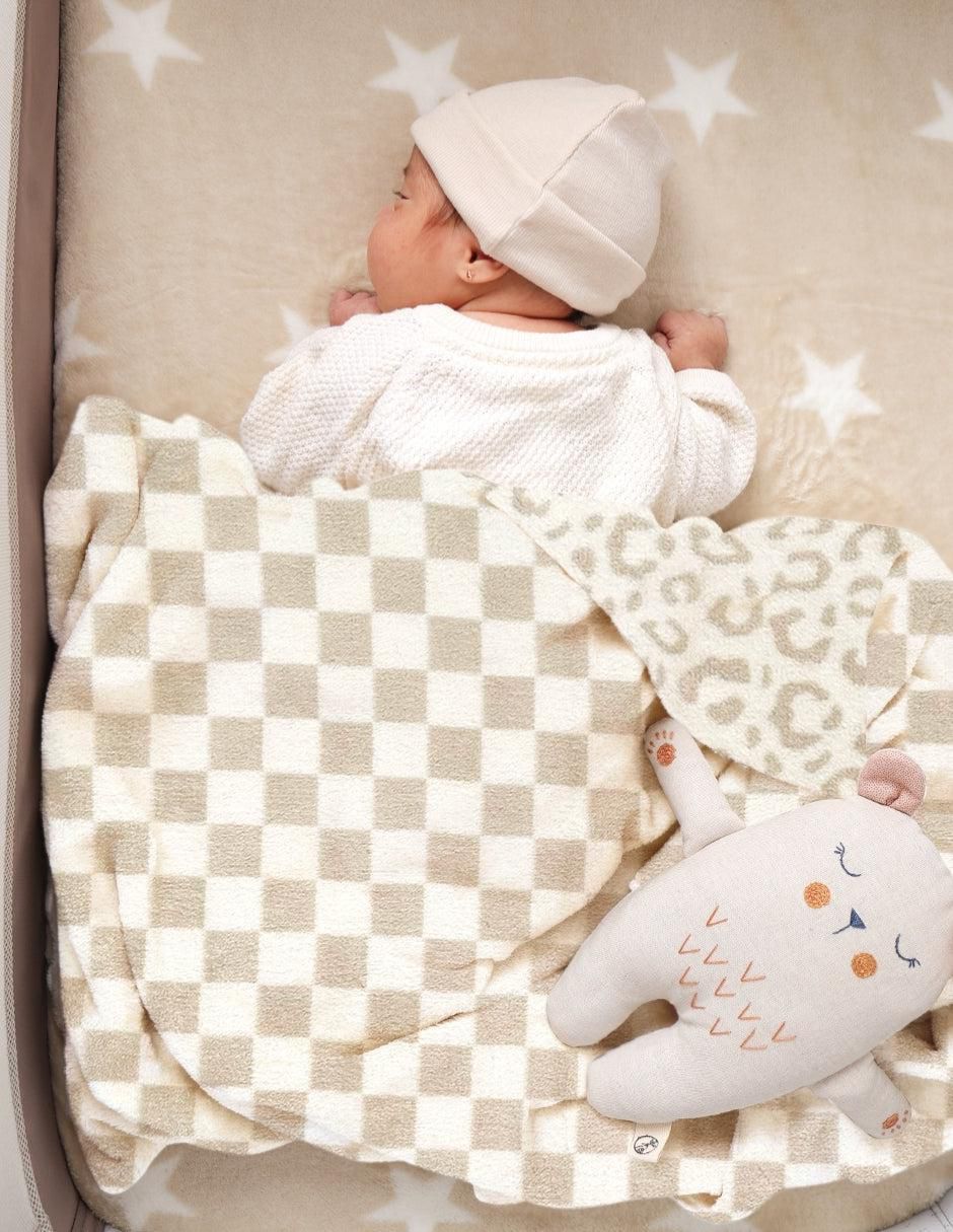 Cobija clásica de tejido plano manchitas-cuadritos bebé unisex 5