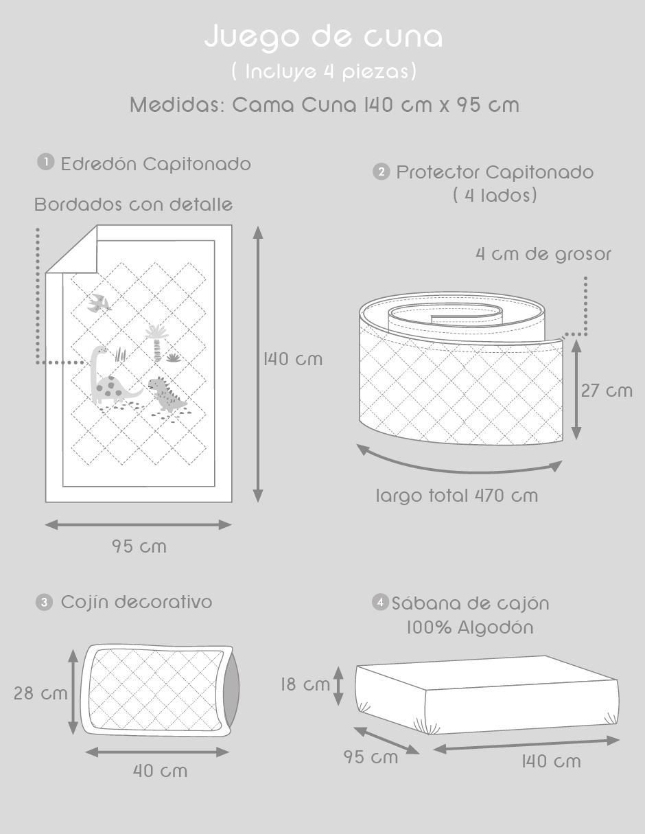 Juego de cuna para bebé niña 4 piezas