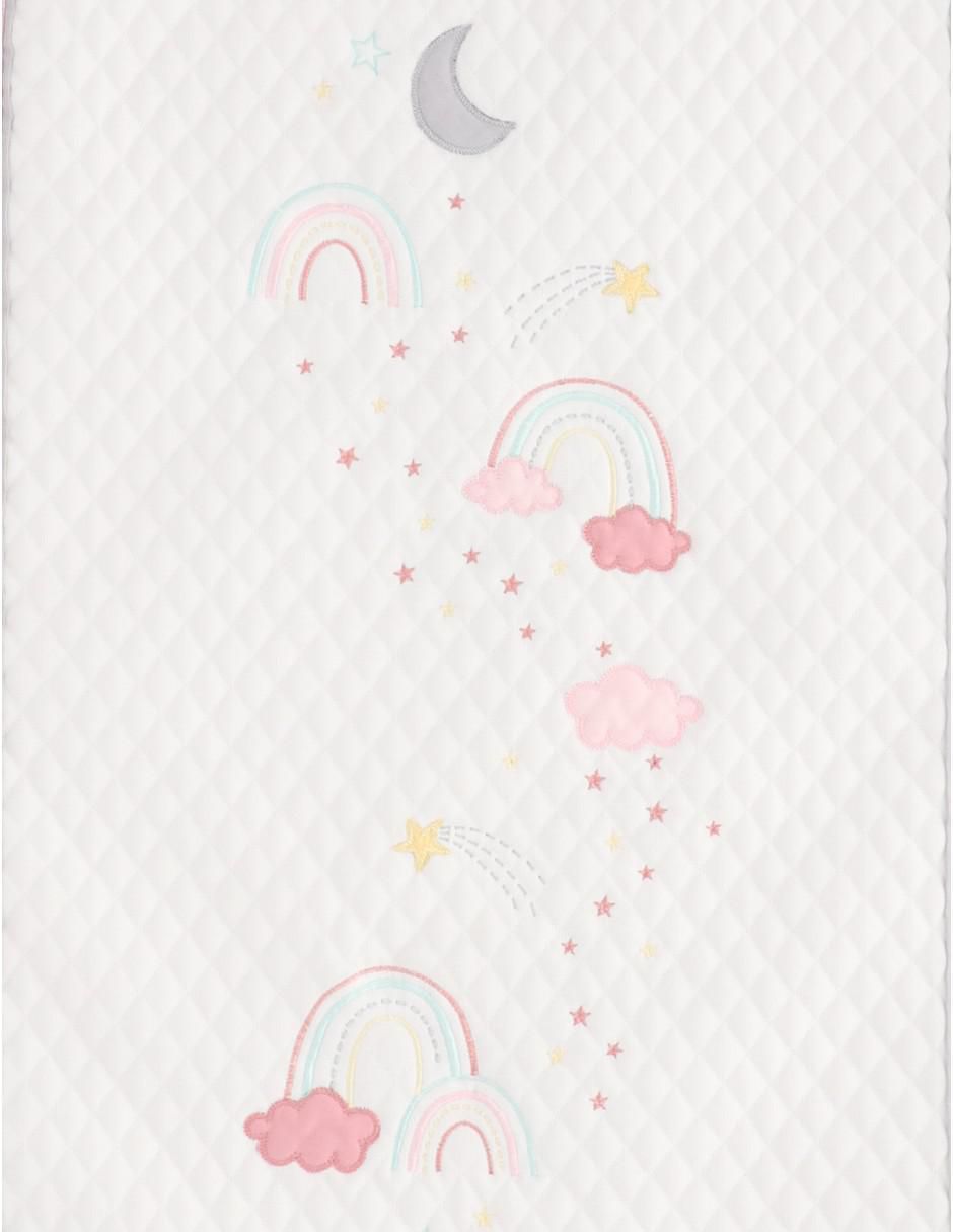 Juego de cuna arcoíris y nubes para bebé niña 4 piezas 3