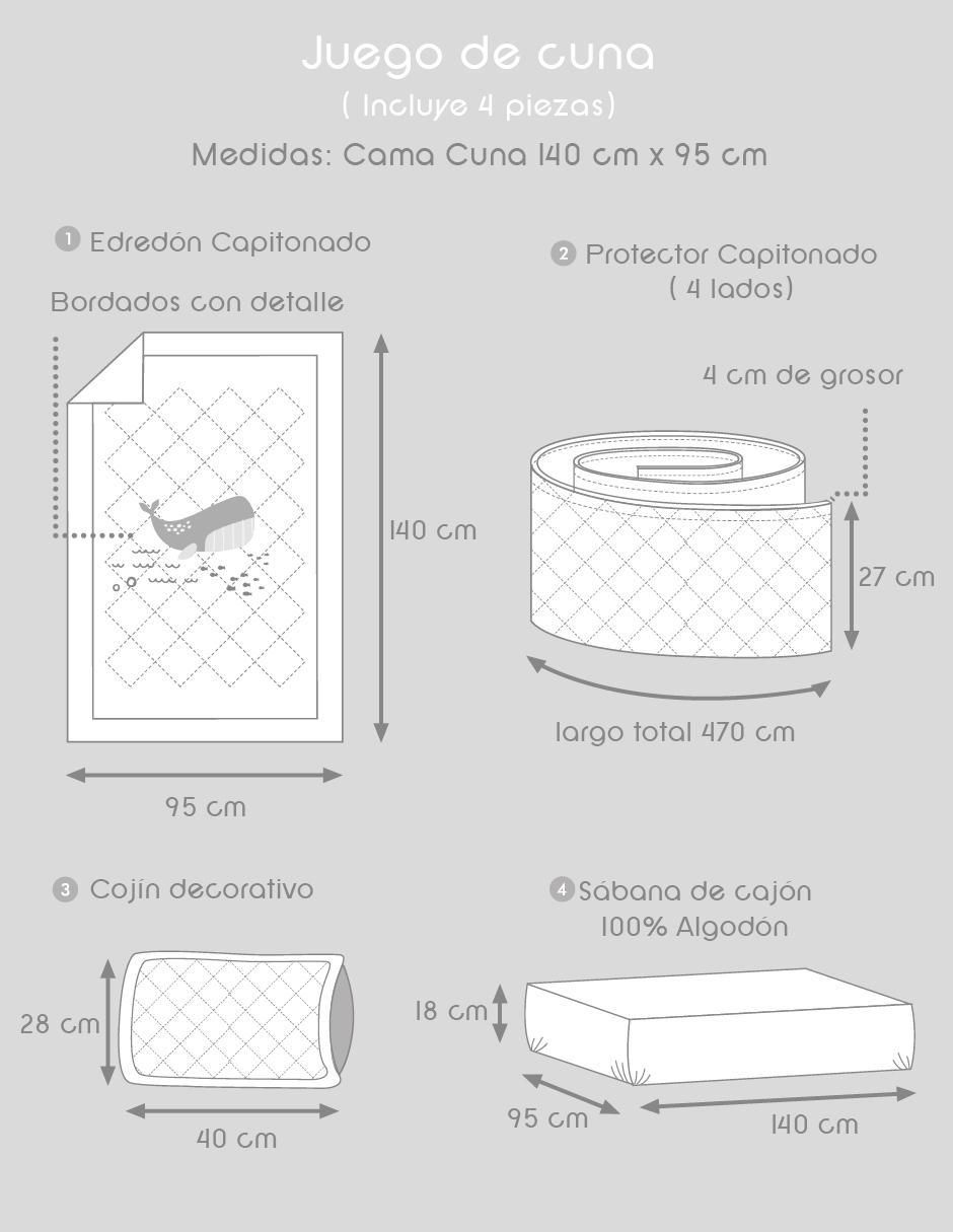 Juego de cuna para bebé niño 4 piezas 2