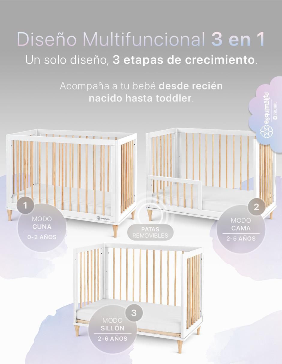 Cuna convertible 3 en 1 Cuna, Cama Montessori y Sillón Grow&fit 2