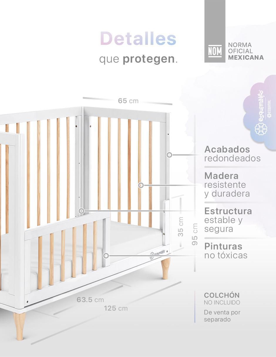 Cuna convertible 3 en 1 Cuna, Cama Montessori y Sillón Grow&fit 6