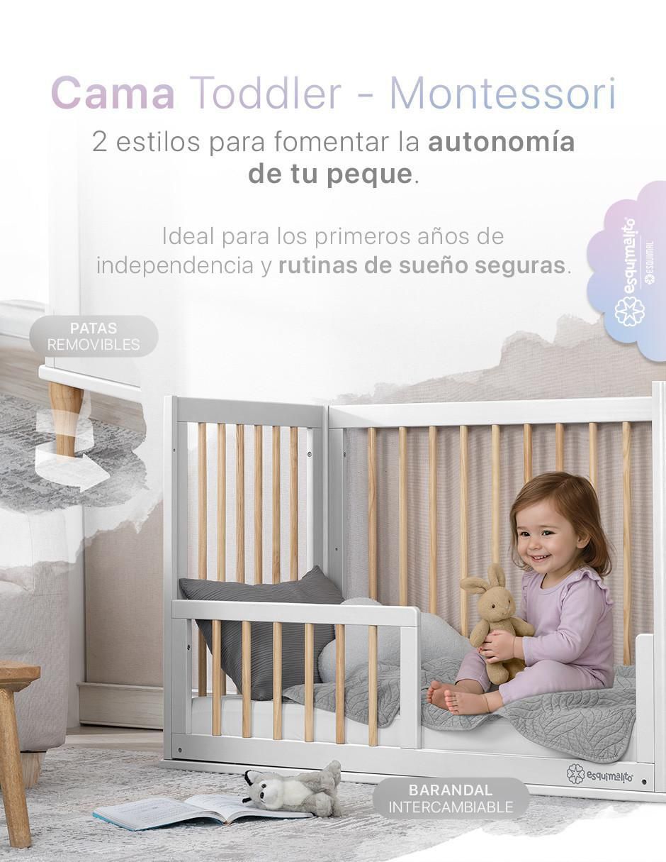 Cuna convertible 3 en 1 Cuna, Cama Montessori y Sillón Grow&fit 4
