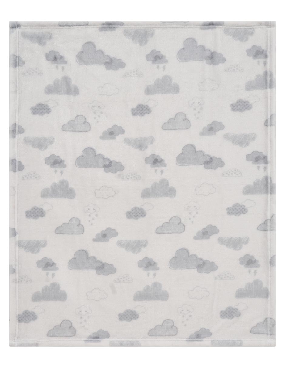 COBERTOR MON CARAMEL NUBES, GRIS CLARO