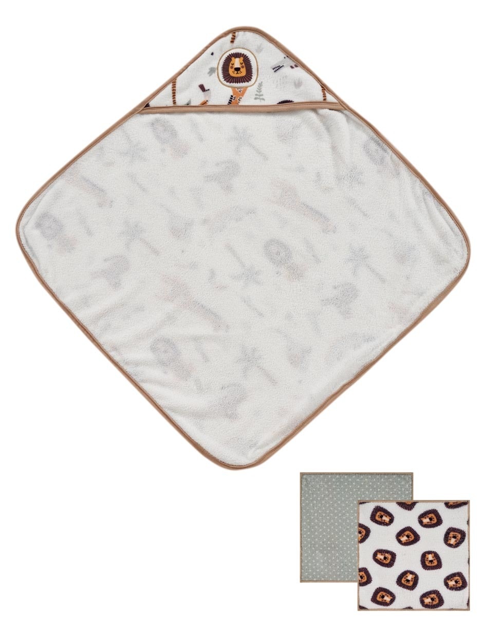 Toalla set salida de baño mon caramel baby animal infantil 5
