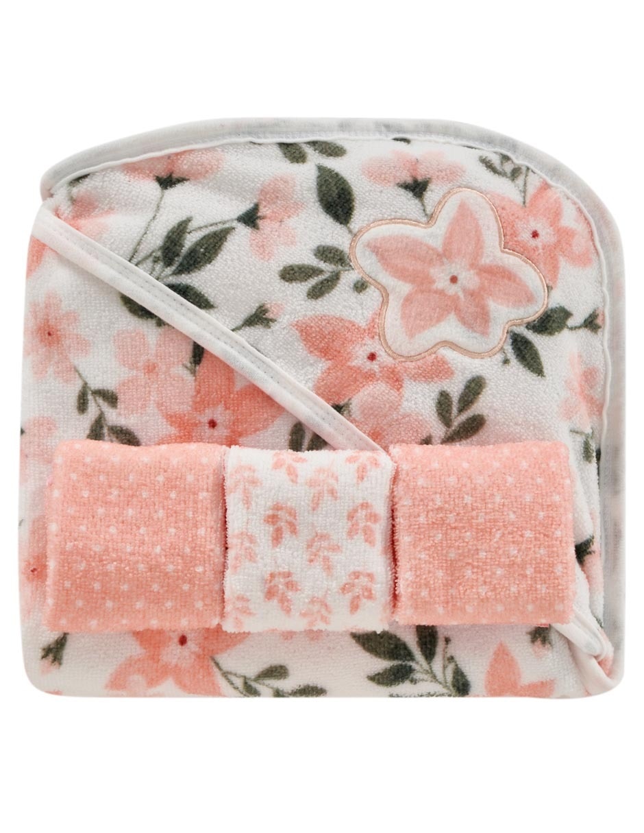 Set de toallas set de salida de baño mon caramel flora flora infantil
