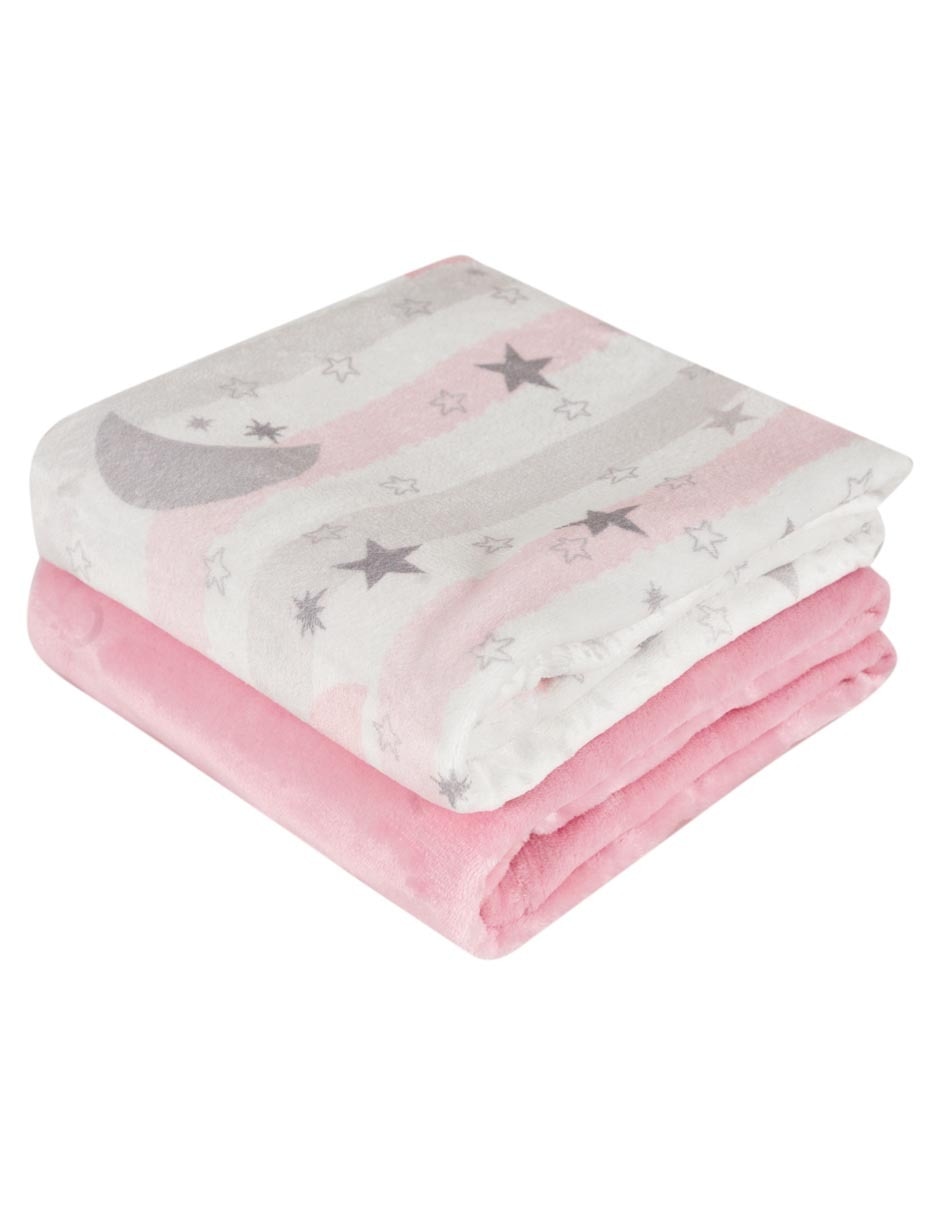 Set cobijas de tejido suave para bebé niña
