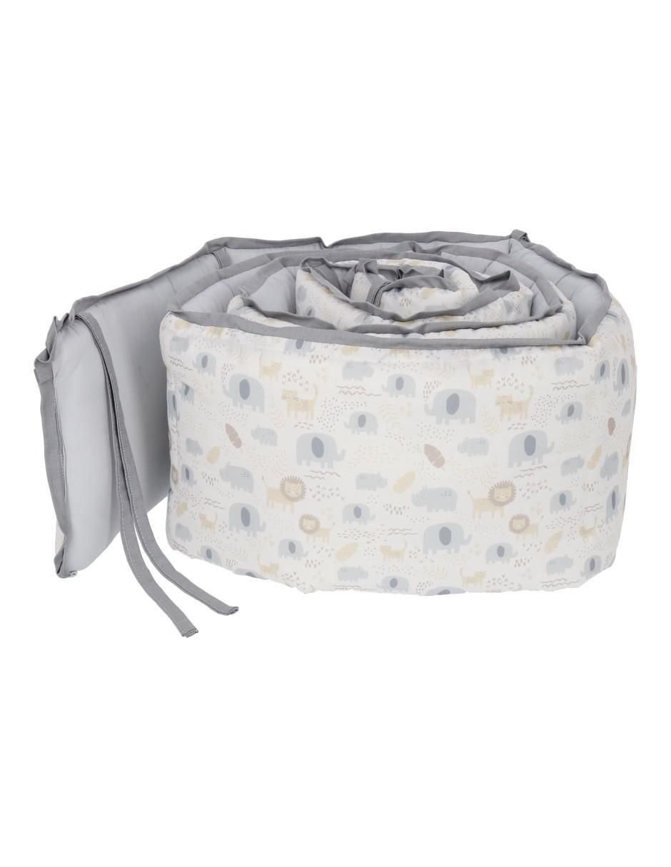 Bumper Selva Gris y Beige infantil unisex 1 piezas