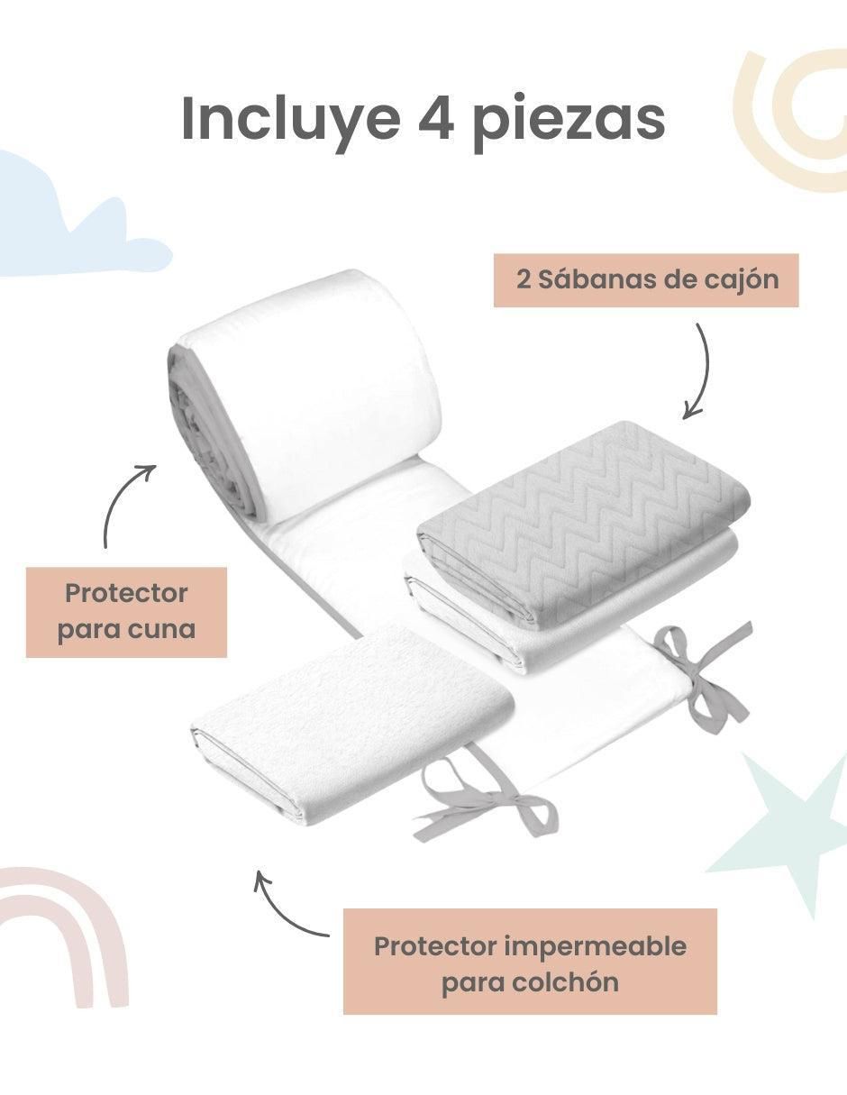 Juego de cuna Zig Zag infantil unisex 4 piezas 3