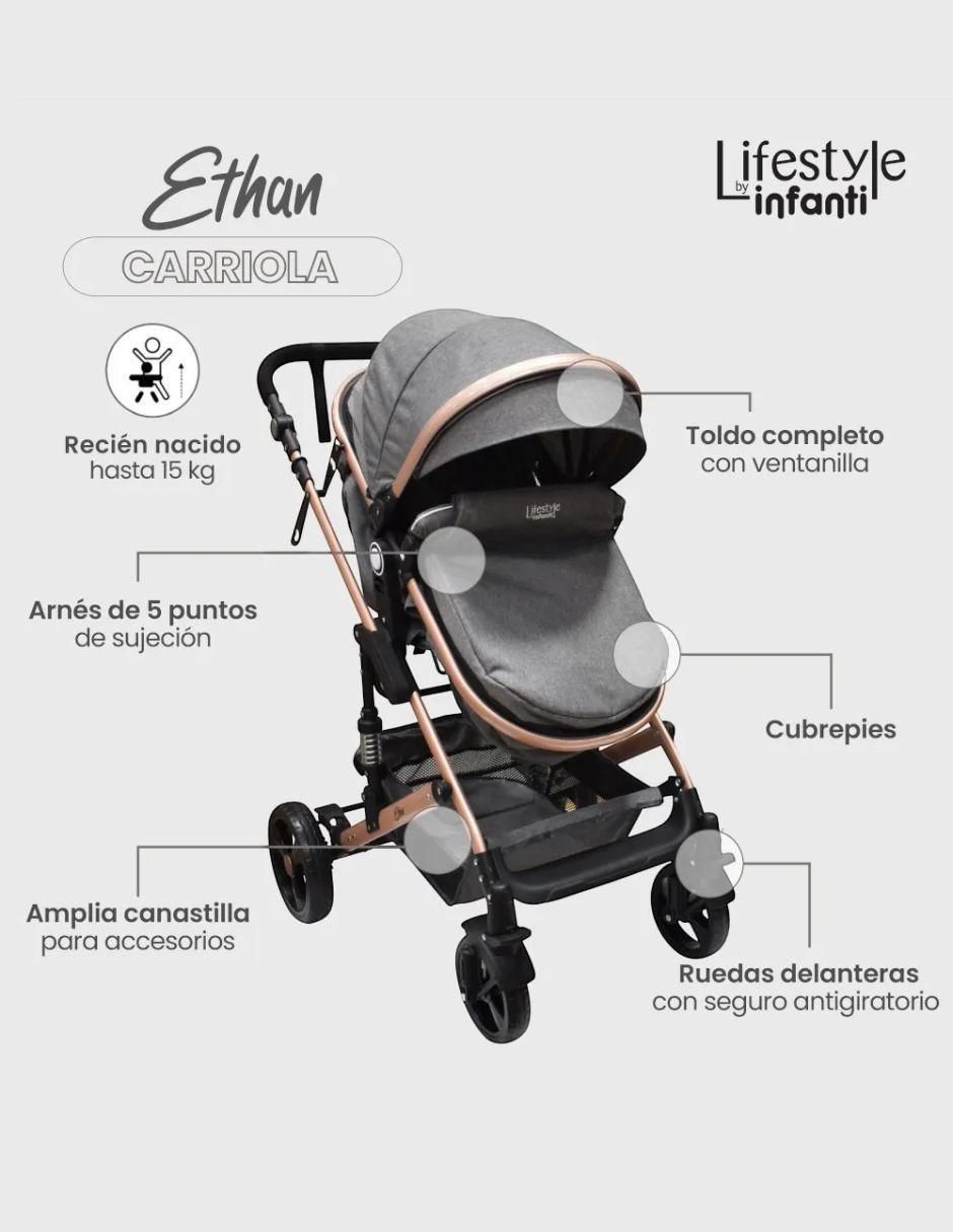Carriola travel system Ethan plegable 3