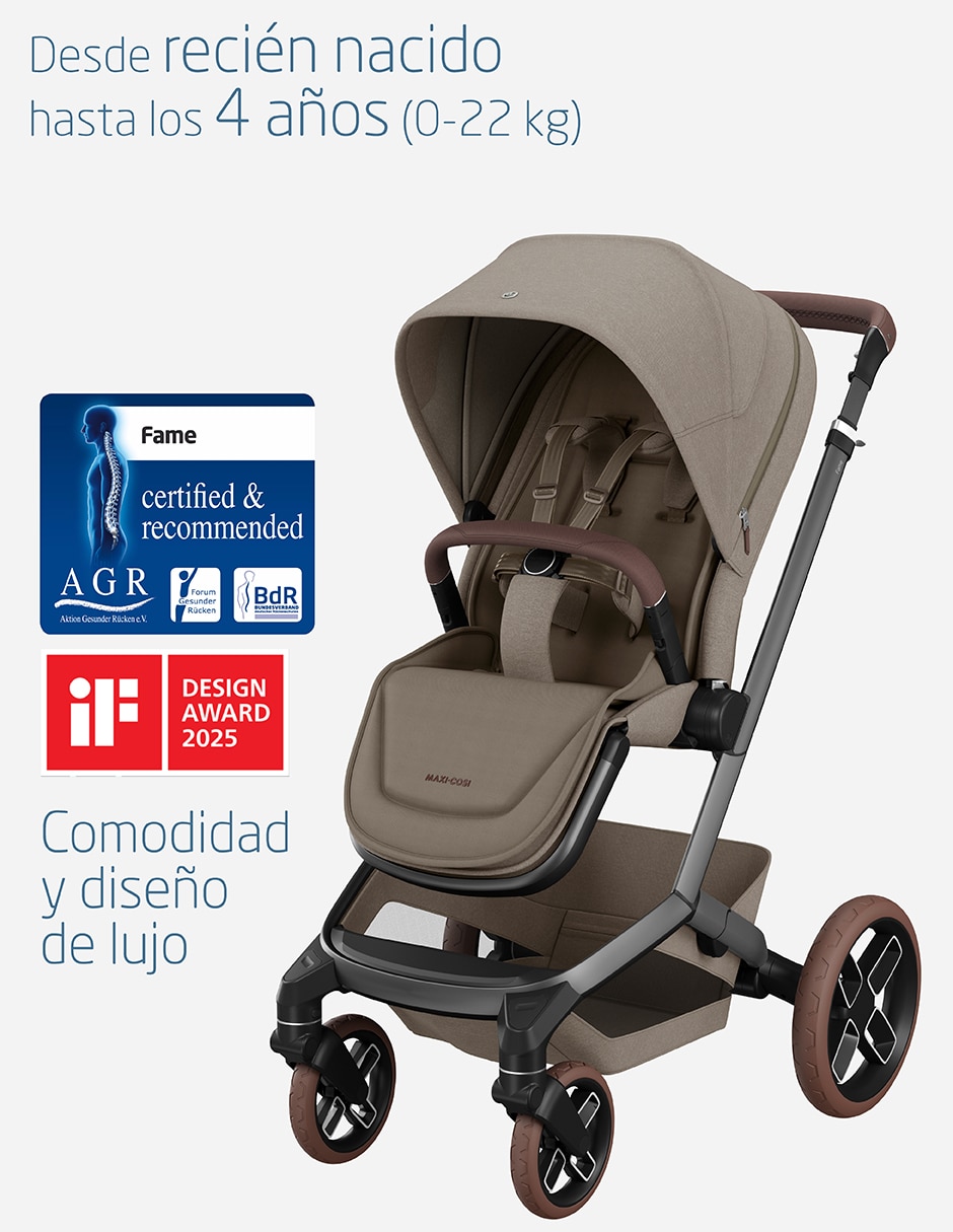 Carriola reversible Fame Twillic Truffle plegable 14